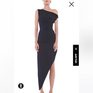 Norma Kamali Black Asymmetrical Dress size Medium